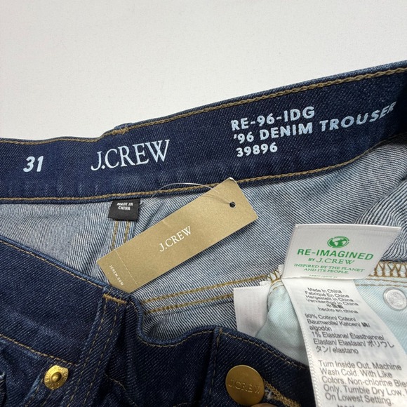 J.Crew '96 Denim Trouser Jeans Women's 31 Wide Leg Dark Wash Re-Imagined - Picture 3 of 8